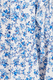 Yumi Blue Floral Print Bardot Midi Dress With Dip Hem