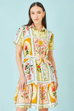 Yumi Multicolour Sun Patchwork Print Shirt Dress