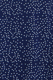 Yumi Navy Spot Print Lace Trim Skater Dress