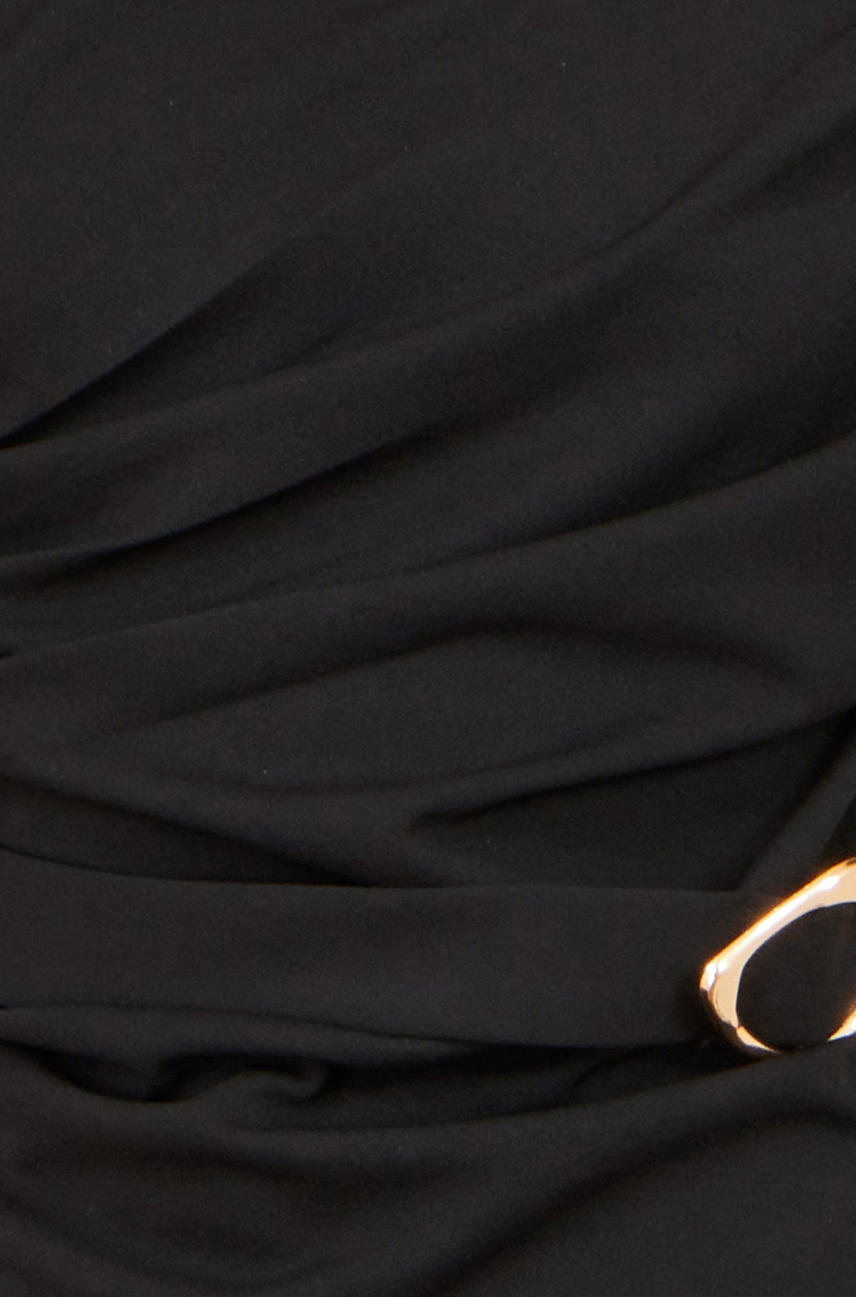 Yumi Black Ruched Top With Buckle
