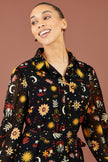 Yumi Black Cosmic Midi Shirt Dress
