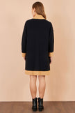Yumi zwart open vest met contrastbies