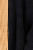 Yumi zwart open vest met contrastbies