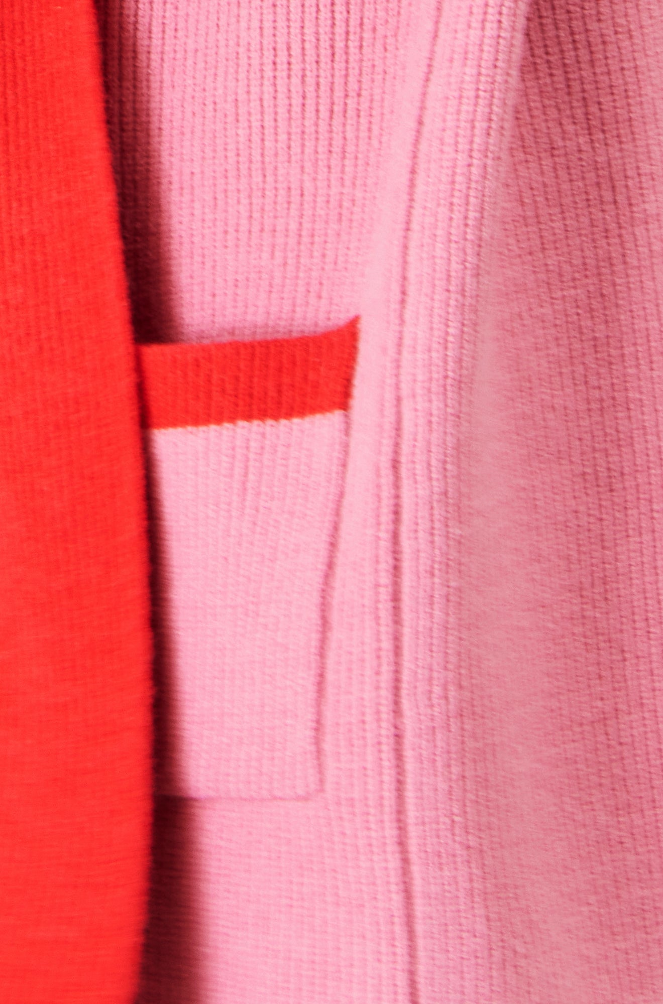 Yumi Pink Contrast Knitted Cardigan