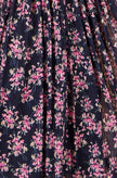 Yumi Navy Floral Mesh Ruched Waist Maxi Dress