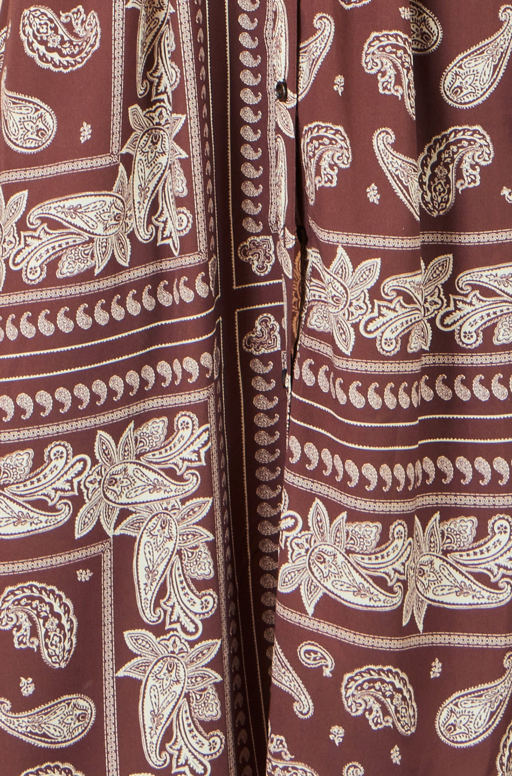 Yumi Brown Scarf Print Midi Shirt Dress
