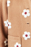 Yumi Brown fleecejakke med broderede margueritter