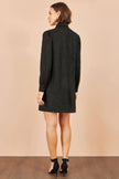 Robe tunique écharpe noire Yumi