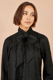 Robe tunique écharpe noire Yumi
