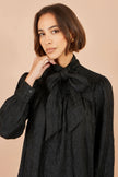 Robe tunique écharpe noire Yumi