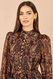 Vestido camisero de manga larga con estampado paisley de Yumi Brown