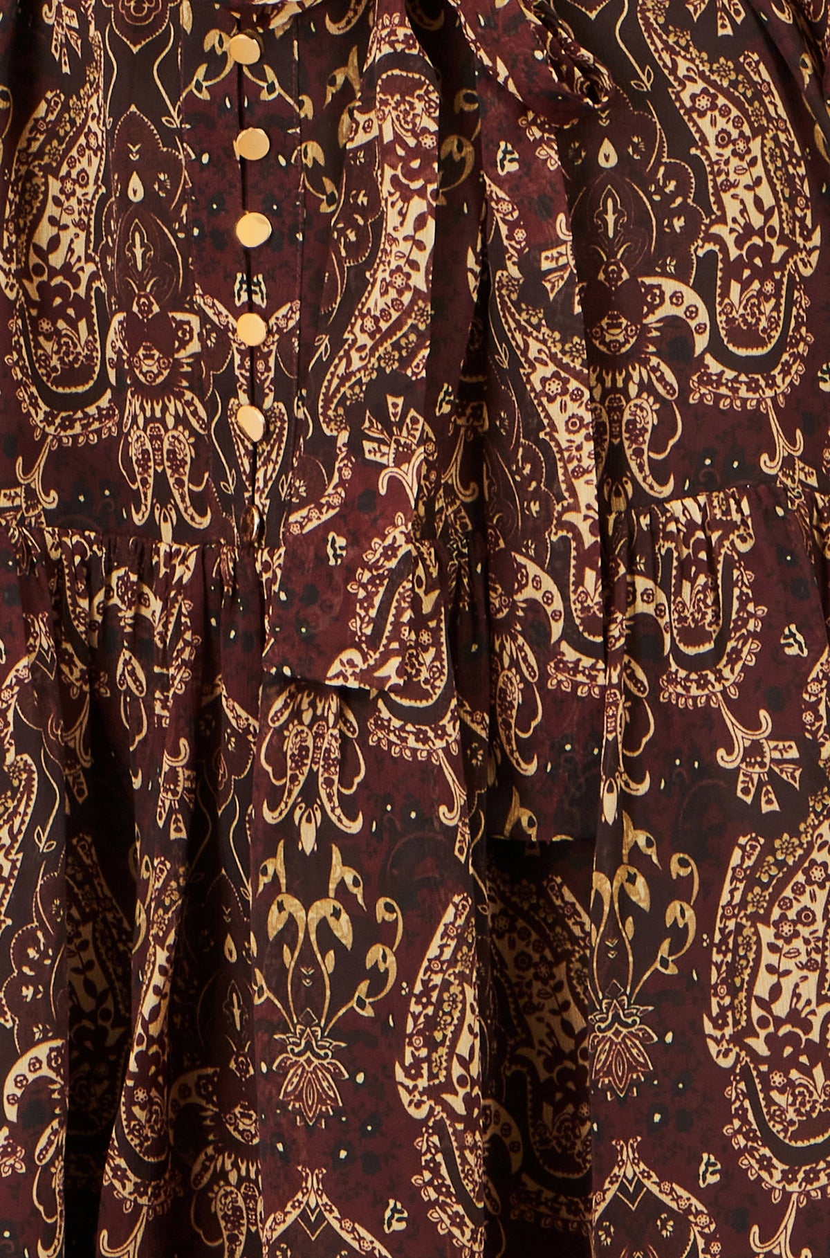 Vestido camisero de manga larga con estampado paisley de Yumi Brown