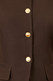 Yumi Brown Long Line Button Waistcoat Top