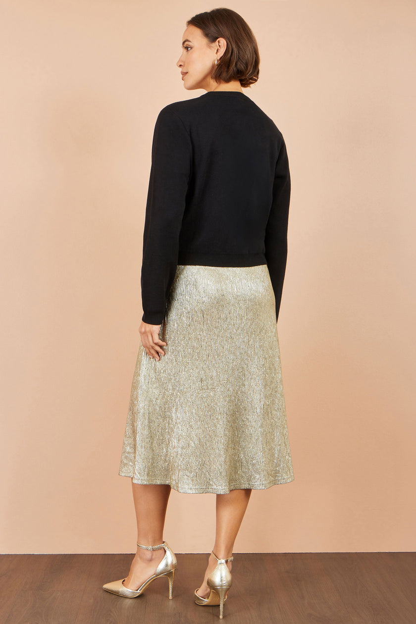 Yumi Black Bow Button Cardigan