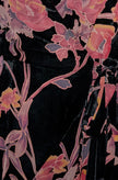 Yumi Velvet Floral Wrap Dress With Ruched Sleeves