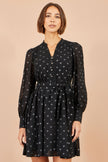 Yumi Black Heart Print Mini Dress