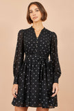 Yumi Black Heart Print Mini Dress