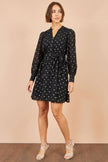 Yumi Black Heart Print Mini Dress
