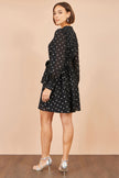 Yumi Black Heart Print Mini Dress