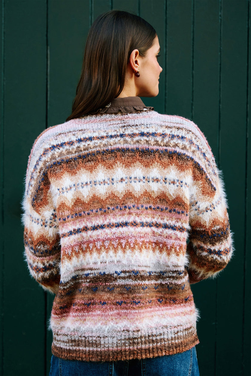 Yumi Multicolour Fairisle Relaxed Boucle Jumper