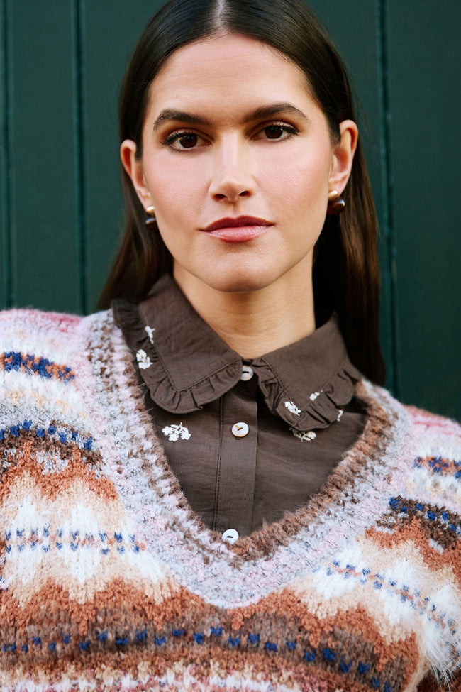 Yumi Multicolour Fairisle Relaxed Boucle Jumper