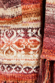 Yumi Orange Boucle Soft Long Cardigan With Scarf