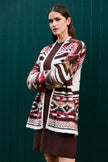 Yumi Multicolour Aztec Boucle Open Cardigan