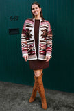 Yumi Multicolour Aztec Boucle Open Cardigan