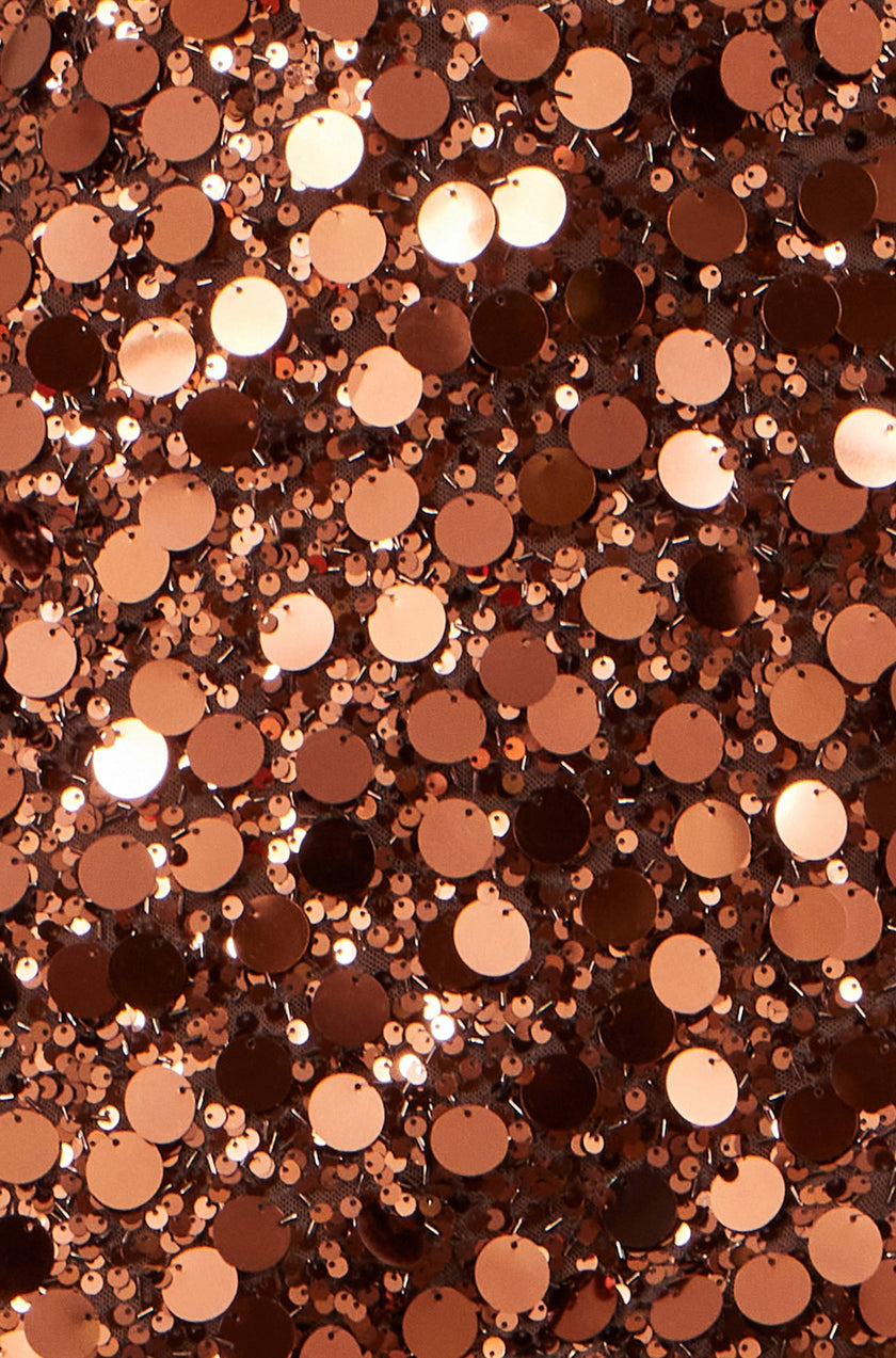 Yumi Copper Big Sequin Mini Skirt
