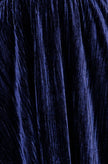 Yumi Marineblaues Samt-Skaterkleid mit geraffter Taille