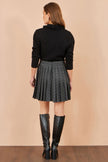 Yumi Black Check Pleated Mini Skirt