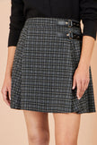Yumi Black Check Pleated Mini Skirt