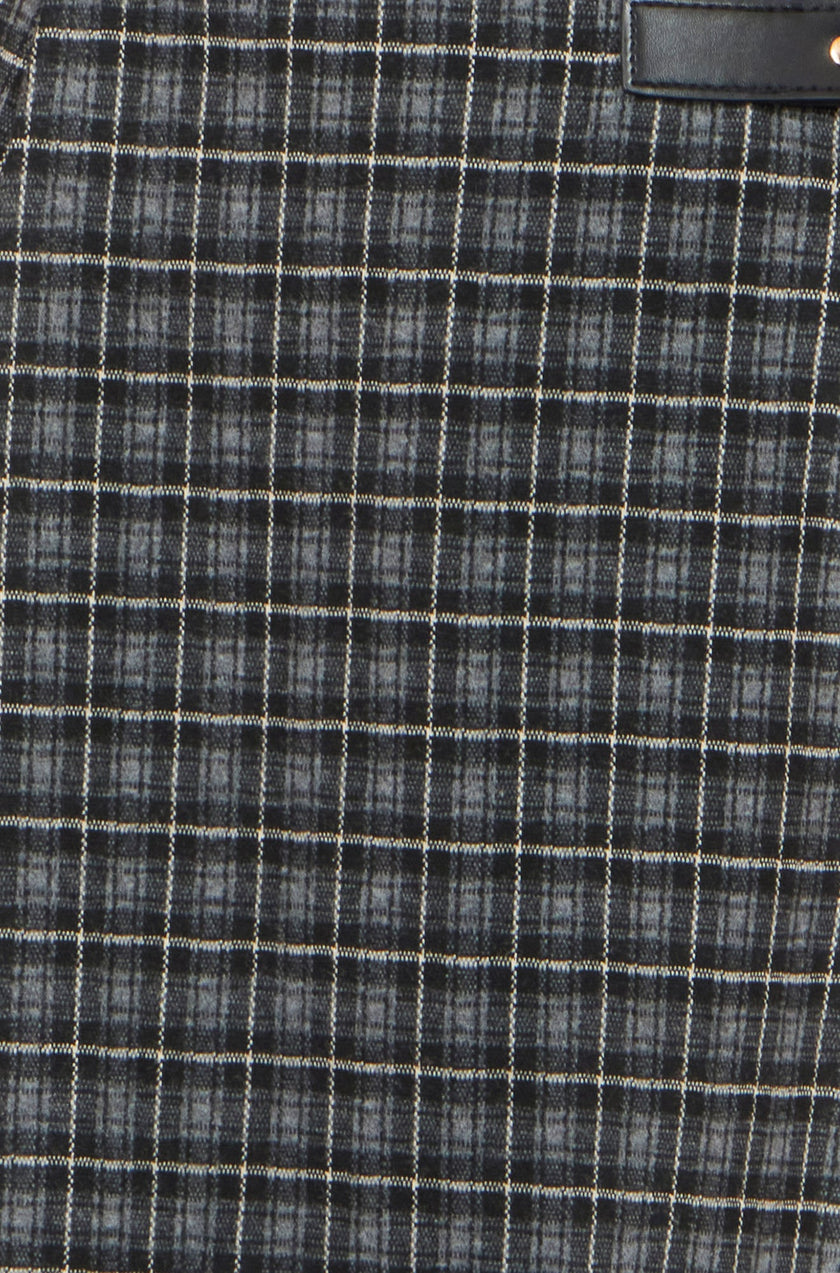 Yumi Black Check Pleated Mini Skirt