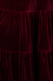 Yumi Burgundy Velvet Halter Maxi Dress With Belt