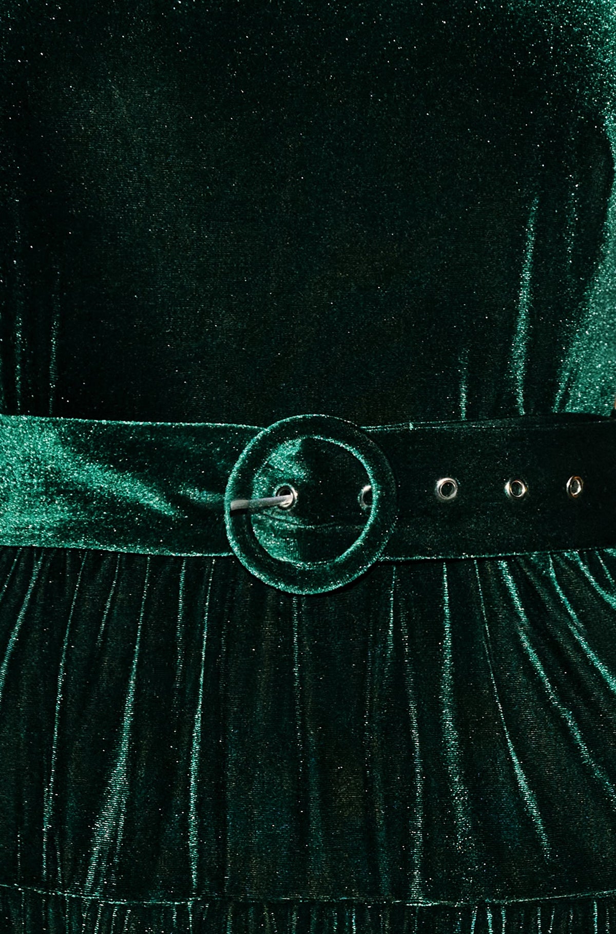 Yumi Green Velvet Halter Maxi Dress With Belt