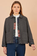 Yumi Grey Patchwork Boxy Jacket