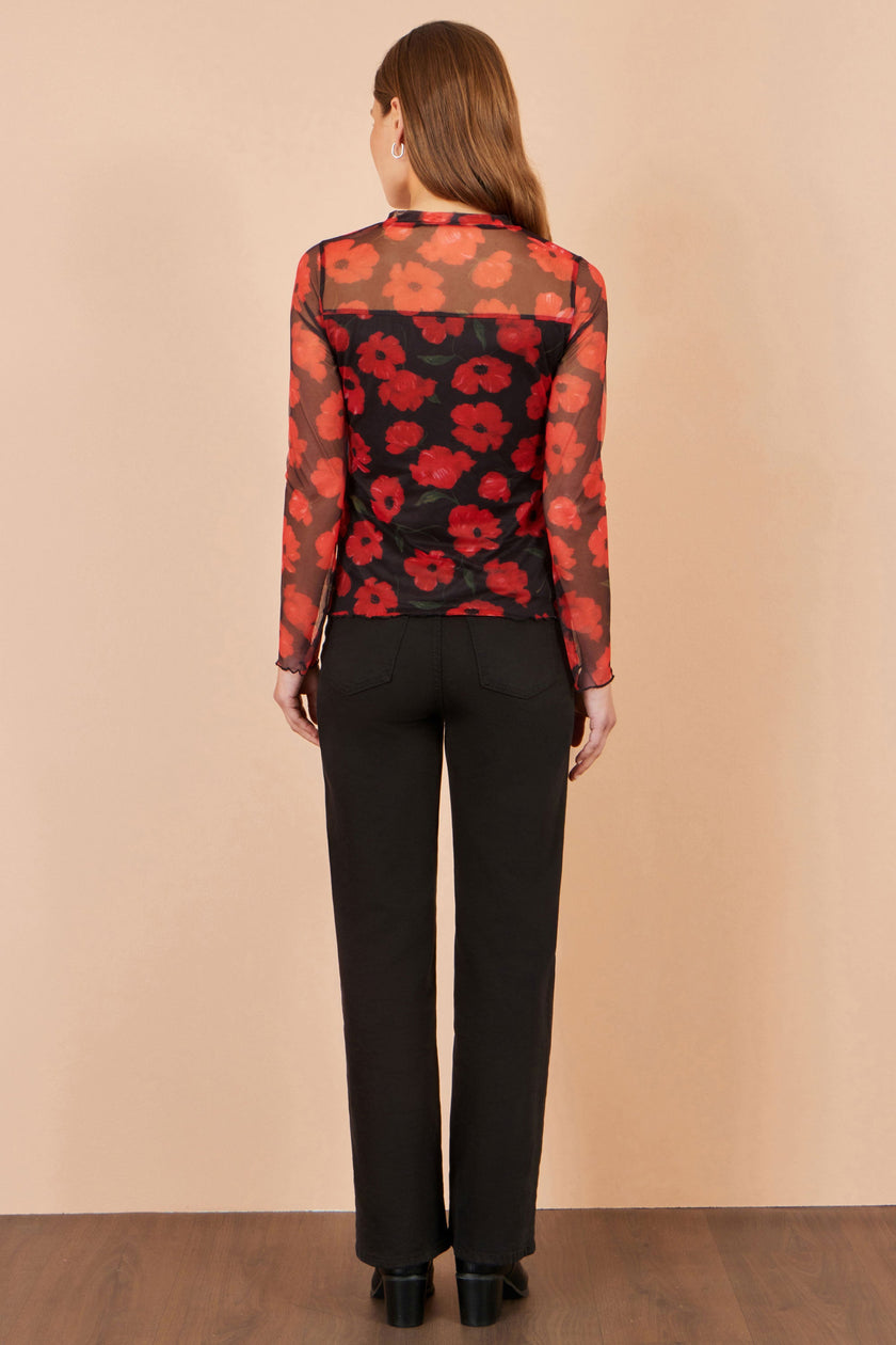 Top a rete Yumi Black Poppy