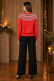 Jersey estilo Fairisle relajado rojo de Yumi