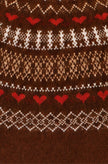 Yumi Brown Relaxed Fairisle Jumper