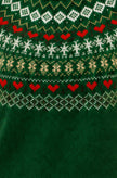 Yumi Green Relaxed Fairisle Jumper