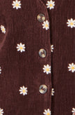 Yumi Brown Embroidered Daisy Pinafore Dress