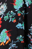 Yumi Black Floral Midi Dress With Long Sleeves