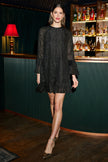 Yumi Black Foil Print Tunic With Flared Sleeves