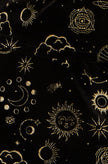 Yumi Black Velvet Cosmic Print Top