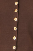 Yumi Brown Knitted Fitted Peplum Cardigan