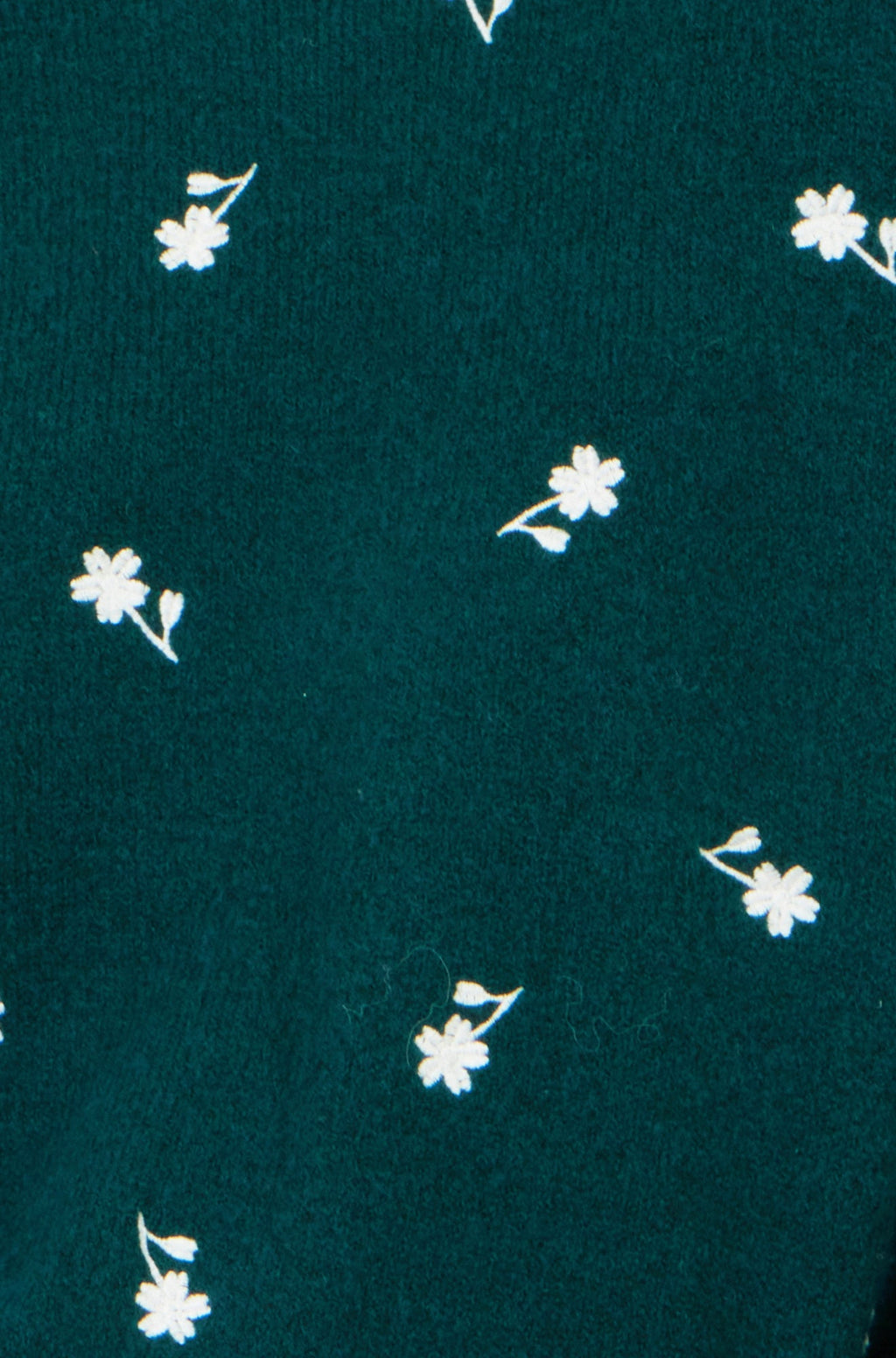 Yumi Green Daisy Embroidered Relaxed Jumper