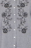 Yumi Black Cotton Gingham Embroidered Shirt