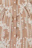 Yumi Brown Embroidered Floral Relaxed Shirt