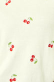 Yumi Ivory Cherry Cotton Knitted Top