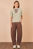 Pull duveteux beige Yumi avec détail écharpe